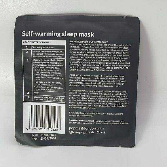 NWT (3) popmask Jet Setter Self-warming sleep masks - Jasmine Scented - Picture 4 of 4